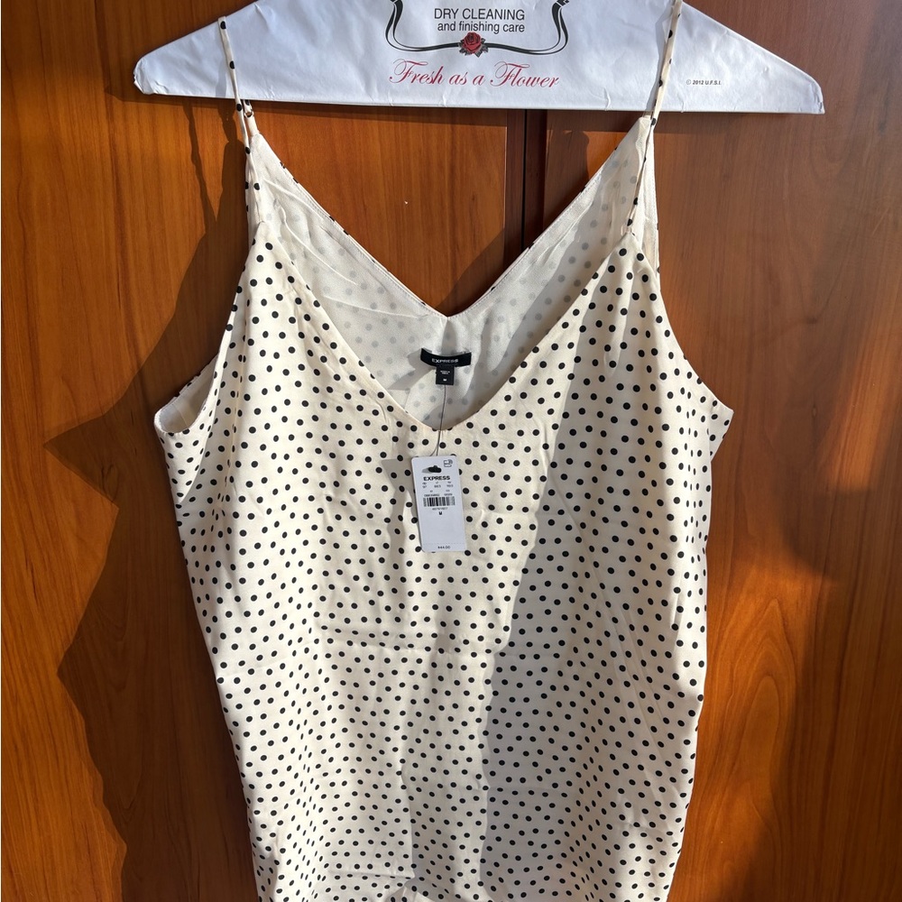 Express Black and White Polka Dot Camisole